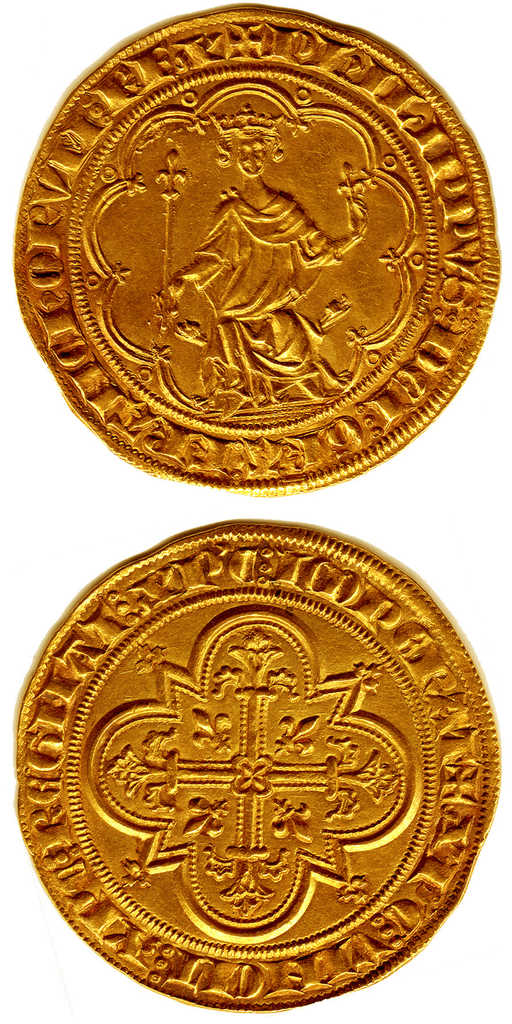 Masse d'or (1ère émission-10 janvier 1296), 7,04g. [Philippe le Bel (1285-1314). ]