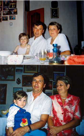 Томск. Июль – август 2004 г. Маленькая Надя любит ходить в гости к деду и бабе Томе.  []