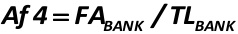 Af4  the ratio of fixed assets (PPE) of the bank (FABANK) to liabilities (TLBANK) [Alexander Shemetev]
