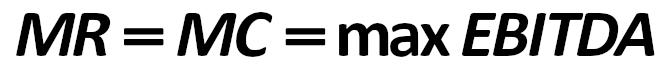 The maximum profit will be achieved in the production of output, at which MR  = MC, ie, the marginal cost equals to marginal revenue as it is shown in the  formula below: []