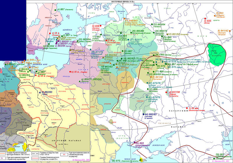 Карта восточной европы 9 век