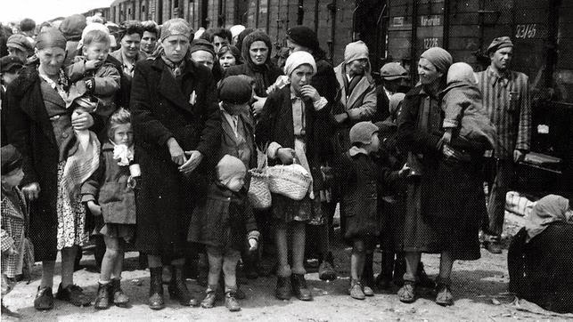 Прибытие еврейских женщин и детей из Венгрии в Освенцим []